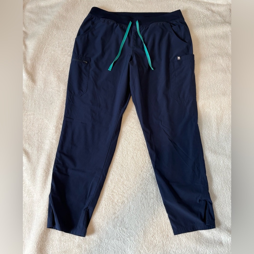 Figs Women’s FREEx Lined Yola High Waisted Skinny Scrub Pants Navy Blue XXL Tall